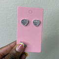 Silver Crushed hrt earrings