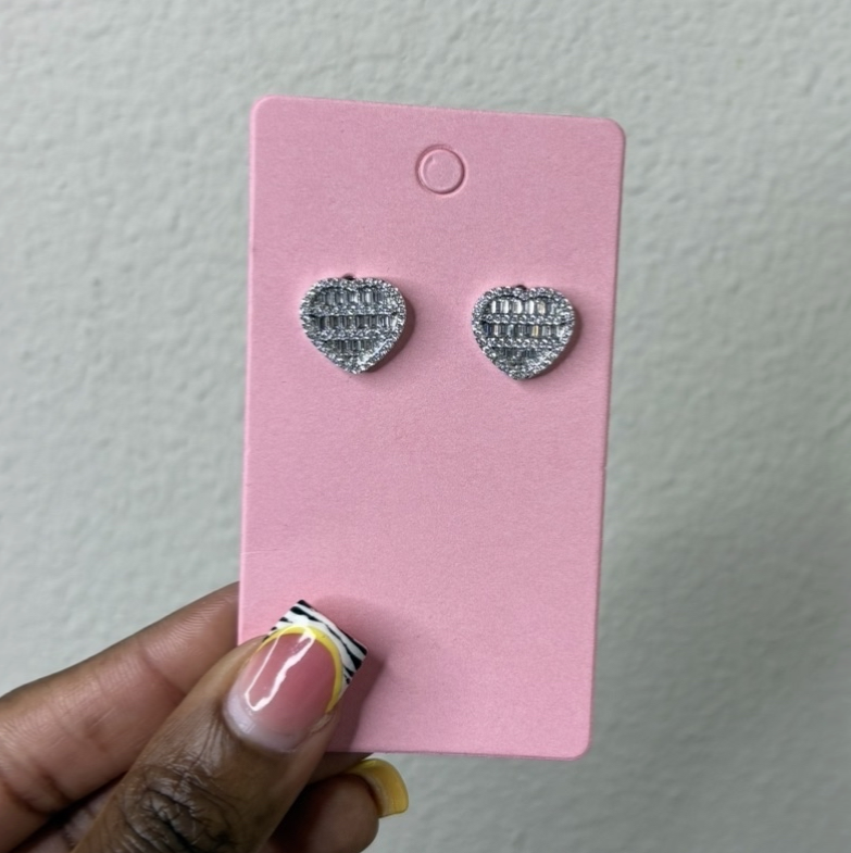 Silver Crushed hrt earrings