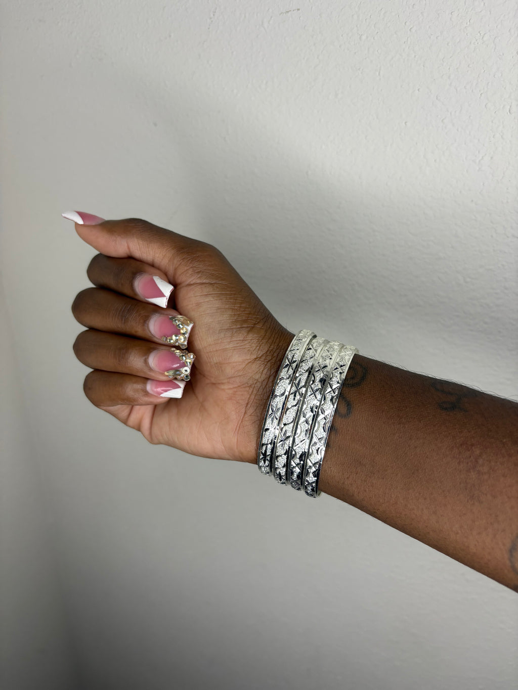 4 Silver Bangles